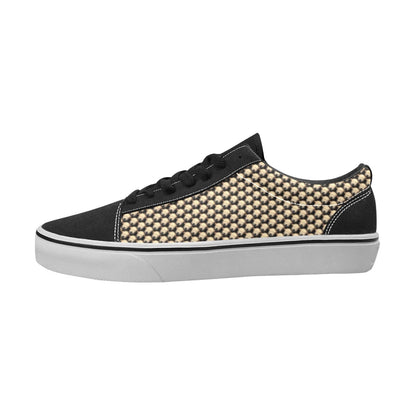 Wheaten Puppy Men's classic sneakers - Black Men's Low Top Skateboarding Shoes (Model E001-2)