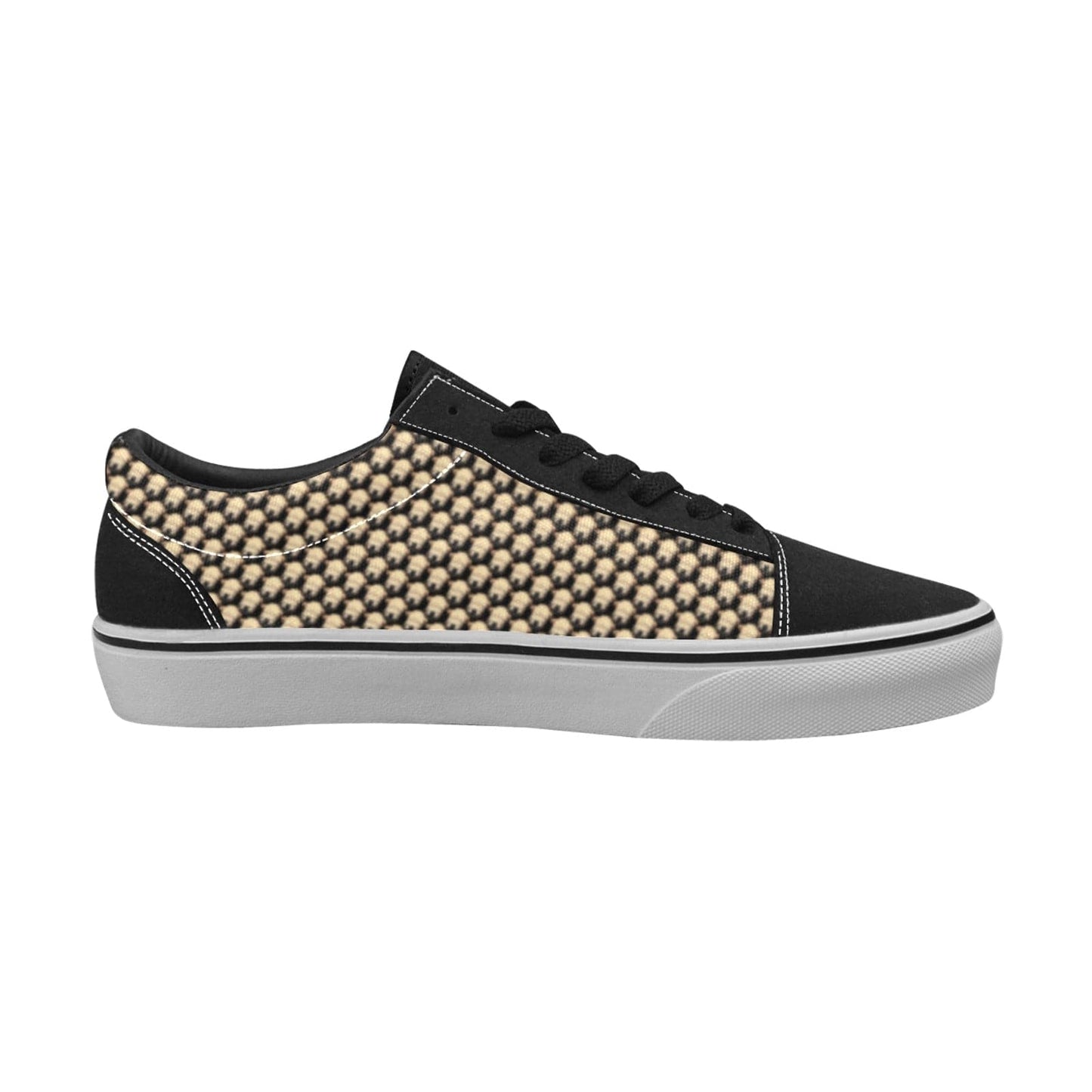 Wheaten Puppy Men's classic sneakers - Black Men's Low Top Skateboarding Shoes (Model E001-2)