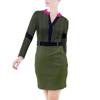 the-wheaten-store-button-long-sleeve-dress-green