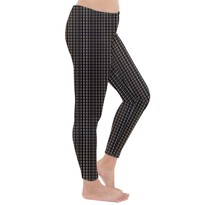 Classic Winter Fleece Lined Leggings - Tartan Brown