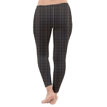 Classic Winter Fleece Lined Leggings - Tartan Brown