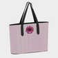 FLOWERS - Leather large tote bag - Striped pink 🇨🇦