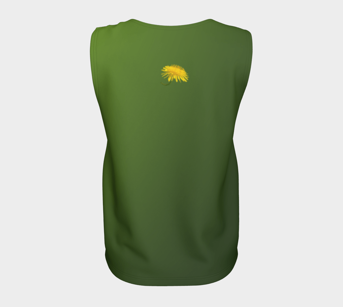 FLOWERS - Sleeveless Blouse - Green & Yellow