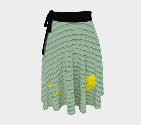 FLOWERS - Wrapped Skirt - Sage & Yellow
