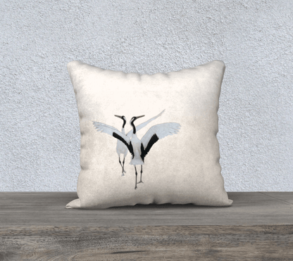 Housse de coussin - Oiseaux du Japon - Tsuru