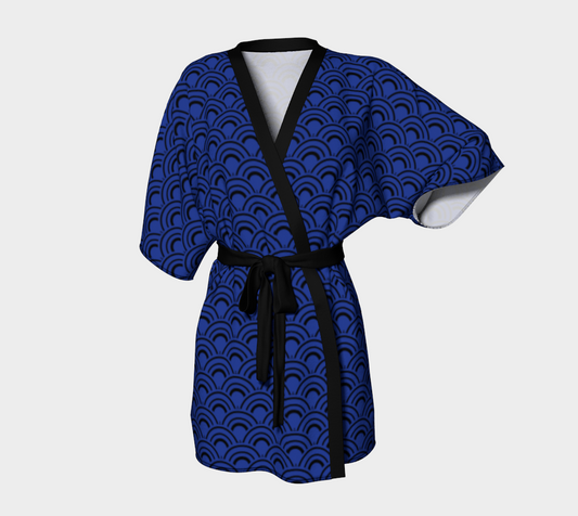 Paysage du Japon - Uroko - Peignoir Kimono Bleu
