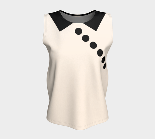 the-wheaten-store-sleeveless-blouse-cream-and-black-loose-tank-top-long