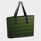 STRIPES - Large Vegan Leather Tote Bag - Green 🇨🇦