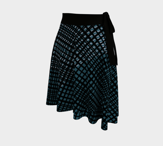 Tartan Wrap Skirt - Cerulean Blue