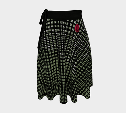 Tartan Wrap Skirt - Olive Green