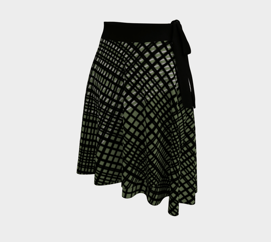 Tartan Wrap Skirt - Olive Green