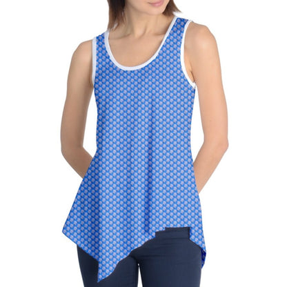 Wheaten Puppy Pattern Sleeveless Tunic Blue