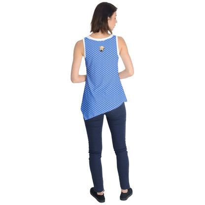 Wheaten Puppy Pattern Sleeveless Tunic Blue