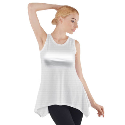 WHITE Side Drop Tank Tunic stripes