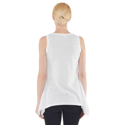 WHITE Side Drop Tank Tunic stripes