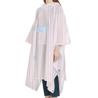 Poncho de Pluie à Capuchon Femme - Rose et Bleu