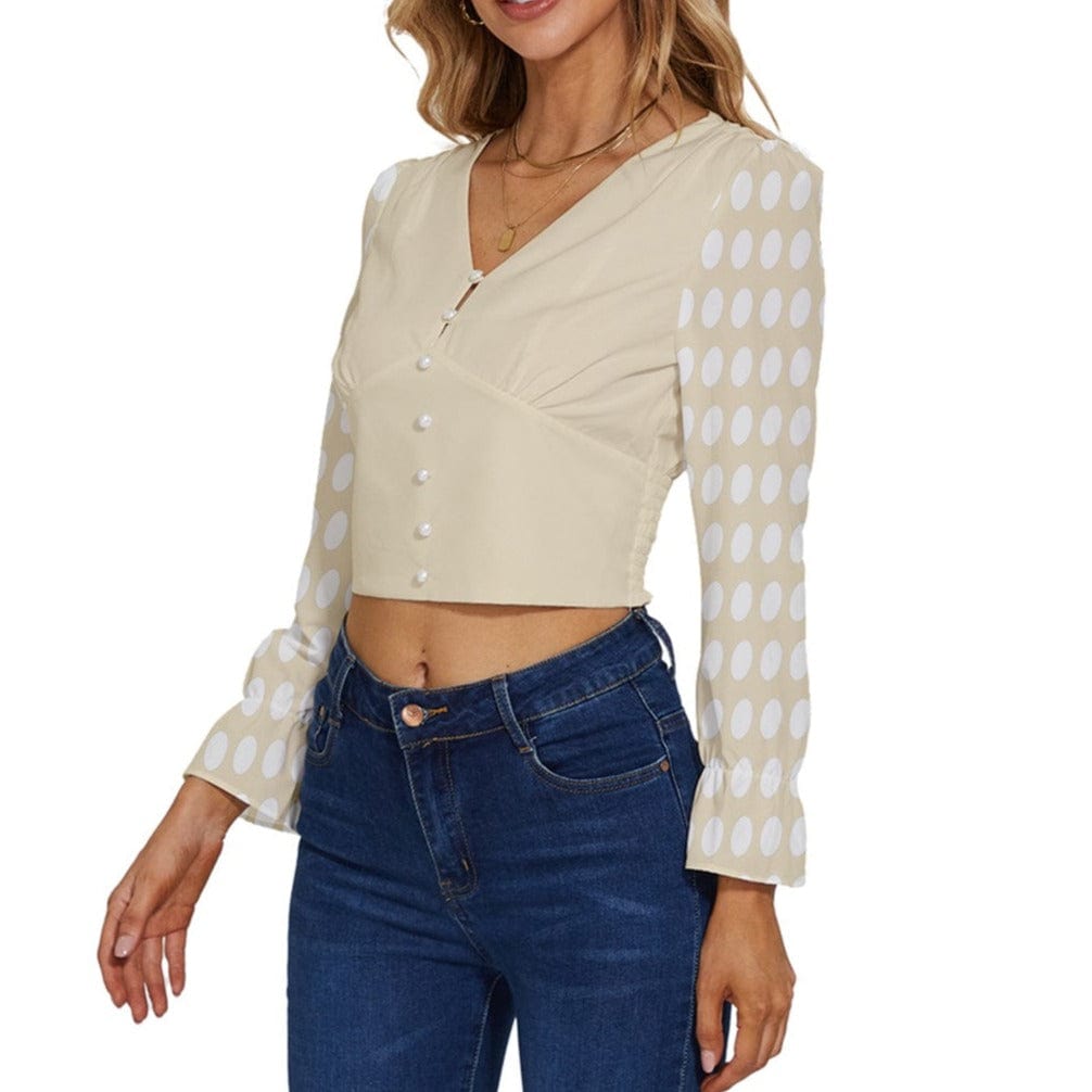 the-wheaten-store-women-s-long-sleeve-v-neck-top-beige-with-maxi-polka-dots-blouses-33008938746053