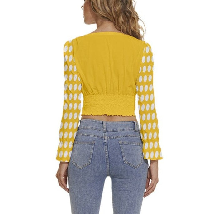 the-wheaten-store-women-s-long-sleeve-v-neck-top-yellow-with-maxi-polka-dots-tank-top-and-cami-shirts-33006177222853