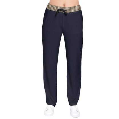 Women Velvet Drawstring Pants - Deep Blue