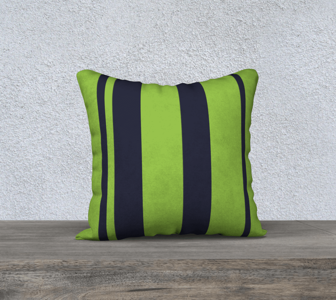 18" Accent Cushion Cover - Green and Navy 🇨🇦
