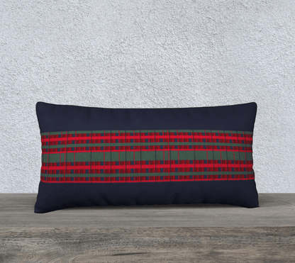 the wheaten store Accent Lumbar Cushion Cover 24x12 Tartan - Red and Navy Blue