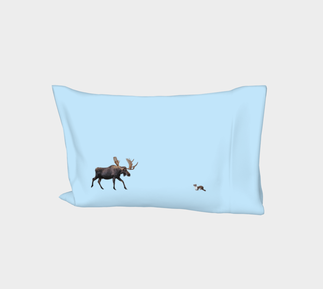 Animaux du Quebec - Pillow Cover - Soft Blue  🇨🇦