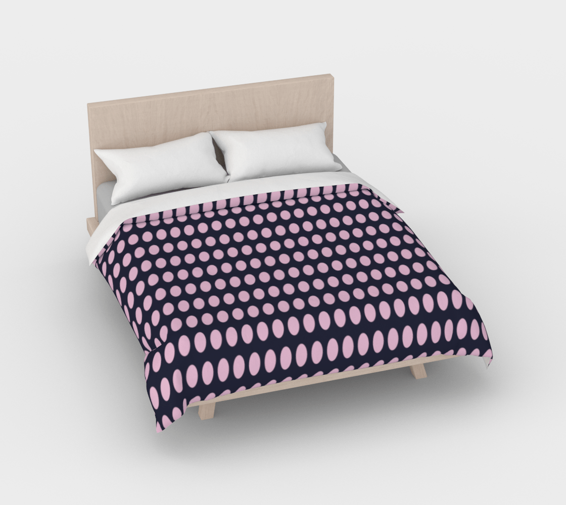 the-wheaten-store-bed-duvet-cover-marine-blue-and-pink-polka-dots-duvet-cover