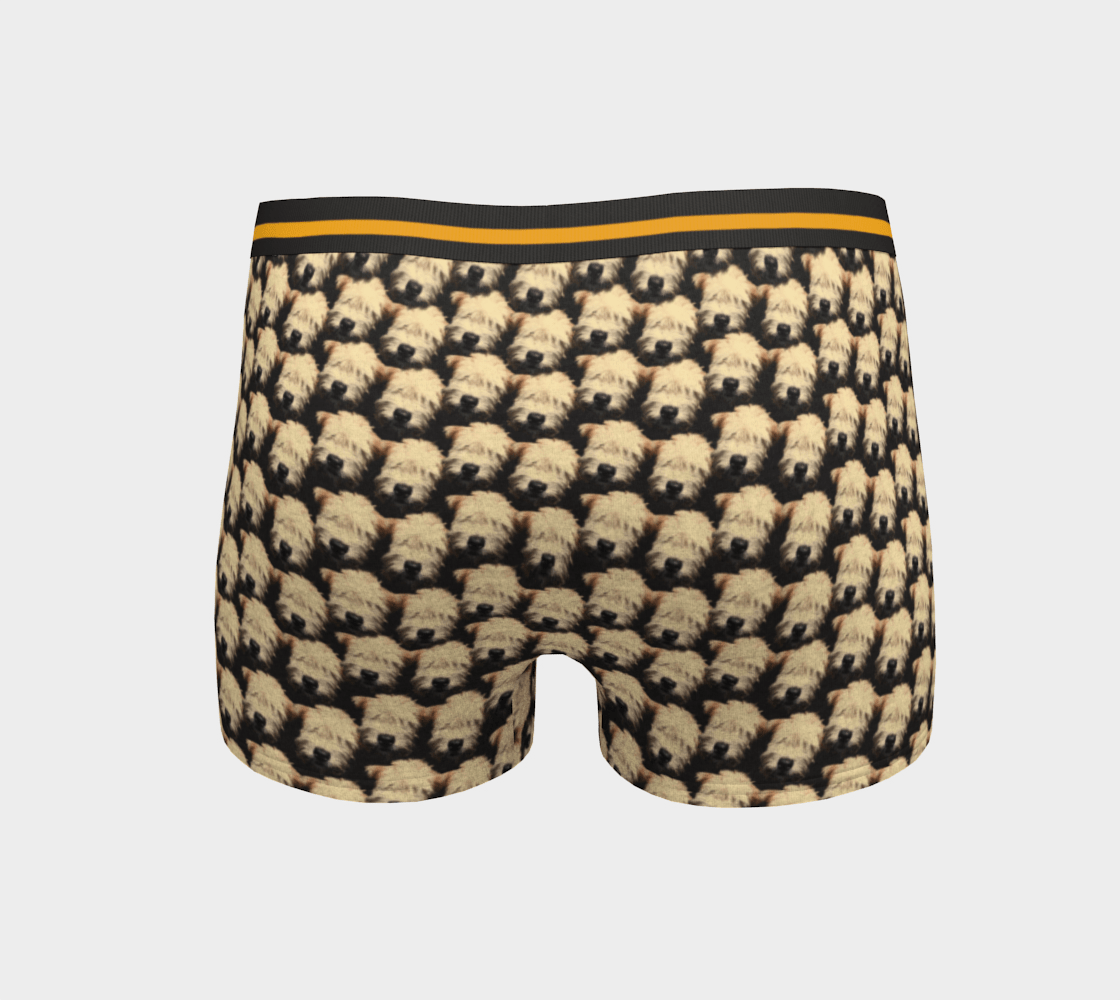 Black and Gold Wheaten Puppy Pattern Undie Shorts - women 🇨🇦 - The Wheaten Store