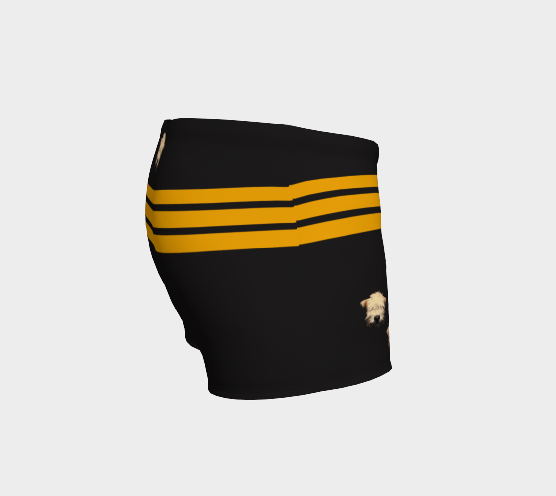 Black & Gold Wheaten Puppy Athletic Shorts - women 🇨🇦Black & Gold Wheaten Puppy Athletic Shorts - women 🇨🇦 - The Wheaten Store