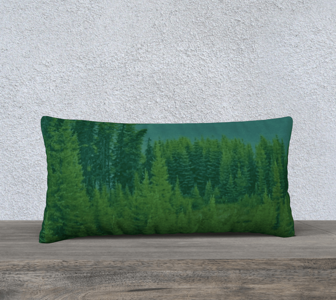 the wheaten store Boreal Forest Rectangle Cushion Cover - Green