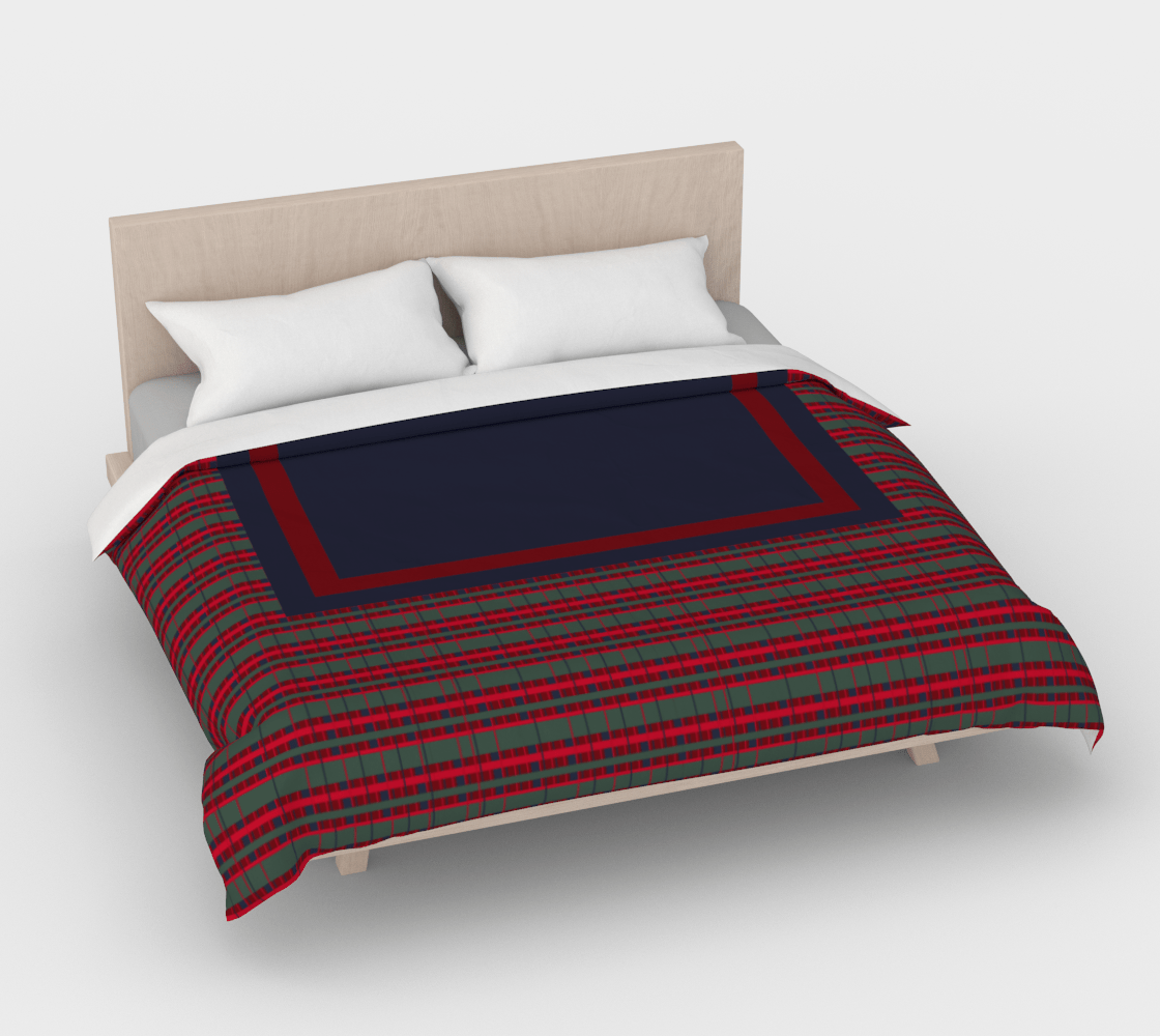 Duvet Cover Tartan - Red and Navy Blue  🇨🇦