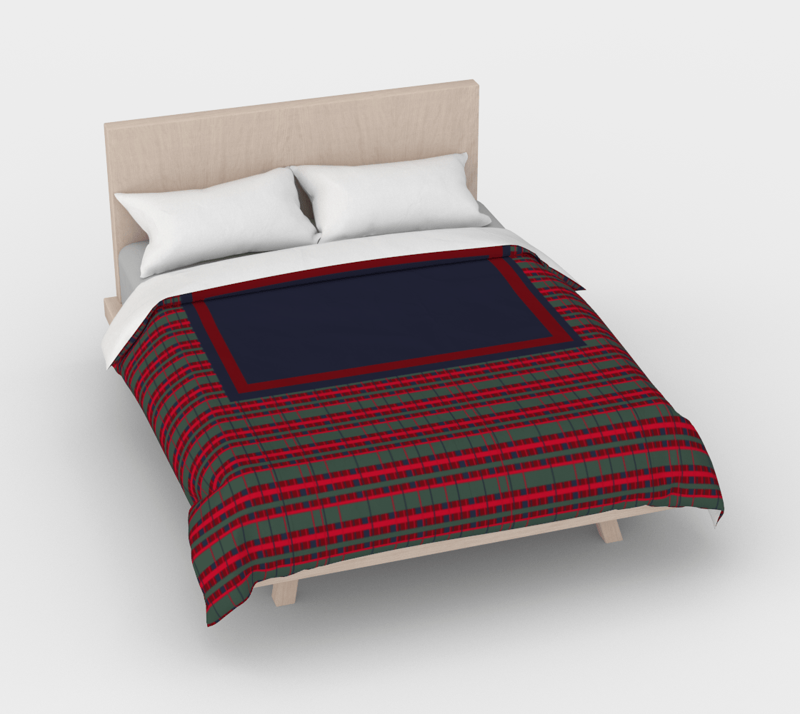 Duvet Cover Tartan - Red and Navy Blue  🇨🇦