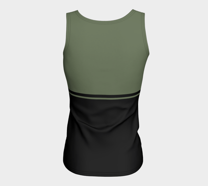 Fitted Tank top - Khaki Green and Black 🇨🇦