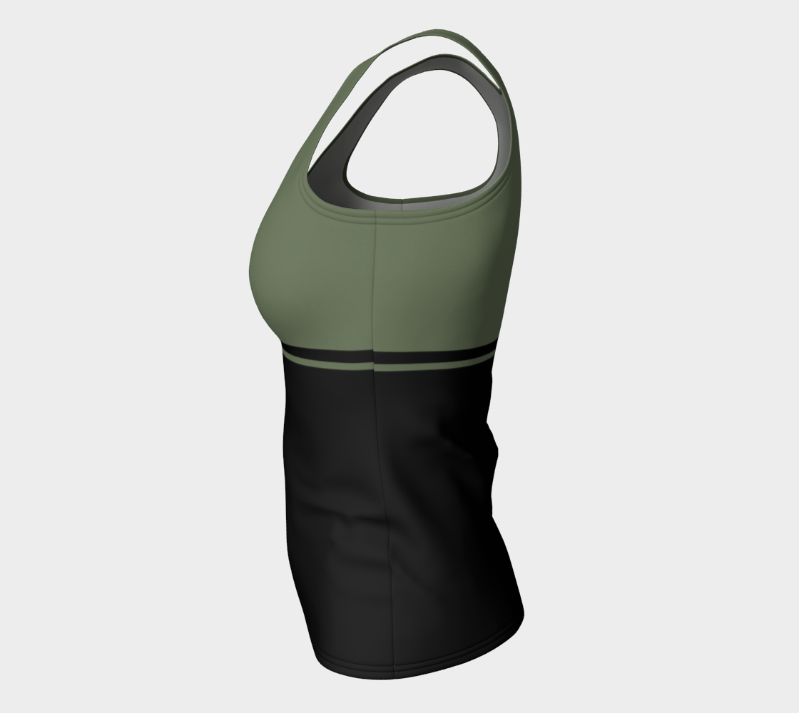 Fitted Tank top - Khaki Green and Black 🇨🇦