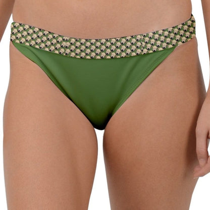 Bottom - Wheaten Puppy Cap-sleeves Bikini - Green