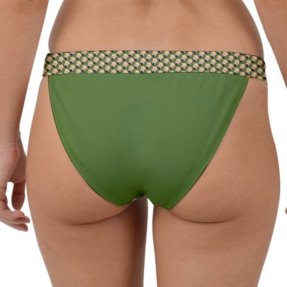 Bottom - Wheaten Puppy Cap-sleeves Bikini - Green