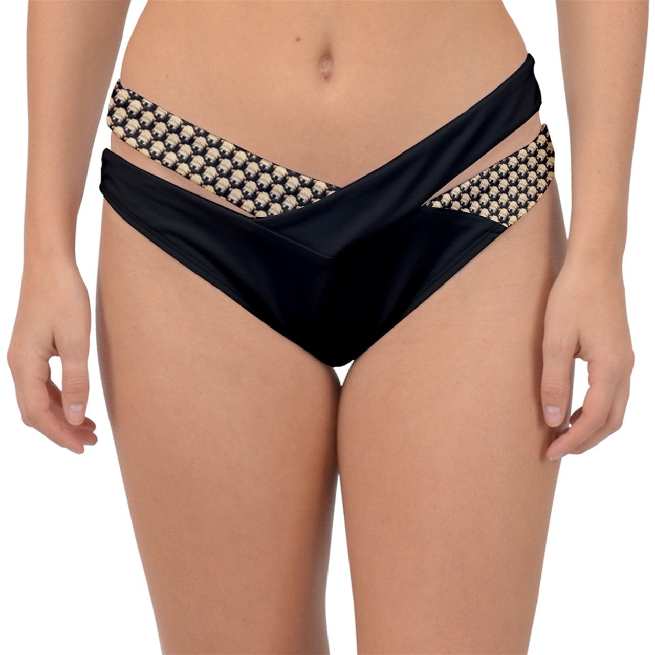 wheaten puppy Double Strap Halter Bikini Bottom