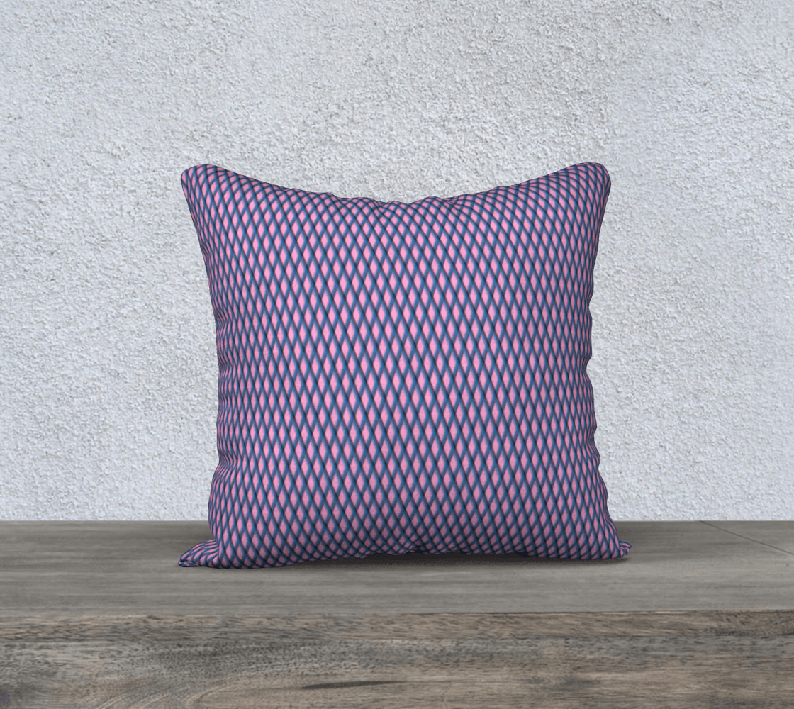 Ocean Blue Square Accent Cushion - Blue and Pink 18" 🇨🇦