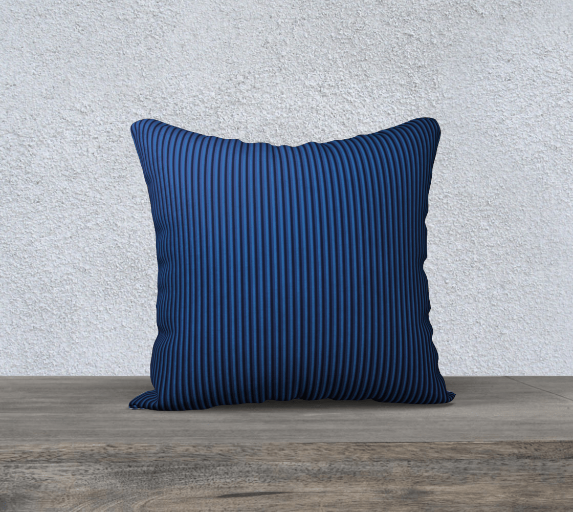 Ocean Blue Square Accent Cushion - Blue and white 18"
