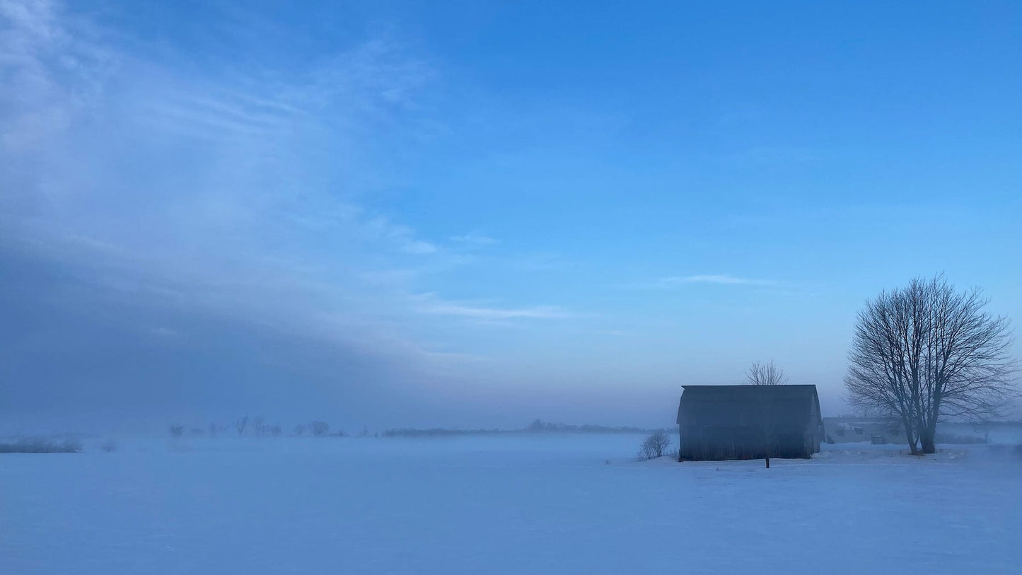 Old Barn in Winter Canvas