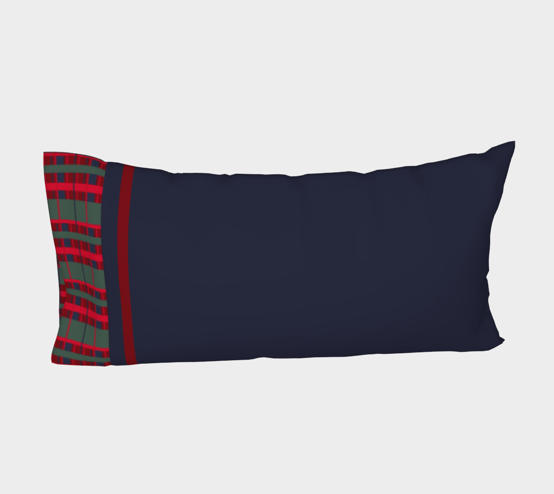 the wheaten store Pillow Case - Tartan - Navy blue and Red
