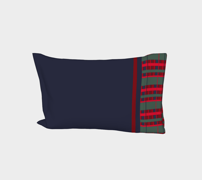 the wheaten store Pillow Case - Tartan - Navy blue and Red