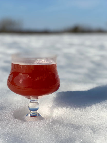 red cocktal in snow - the wheaten store