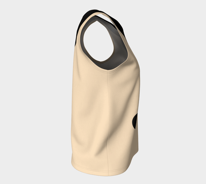 Sleeveless Blouse - Beige and Black 🇨🇦