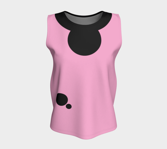 Sleeveless Blouse - Pink and Black