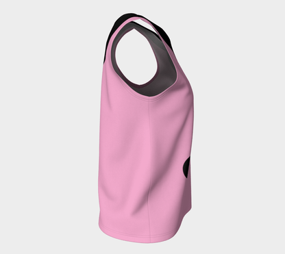 Sleeveless Blouse - Pink and Black