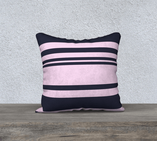 Square Accent Cushion - Marine blue and pink 🇨🇦