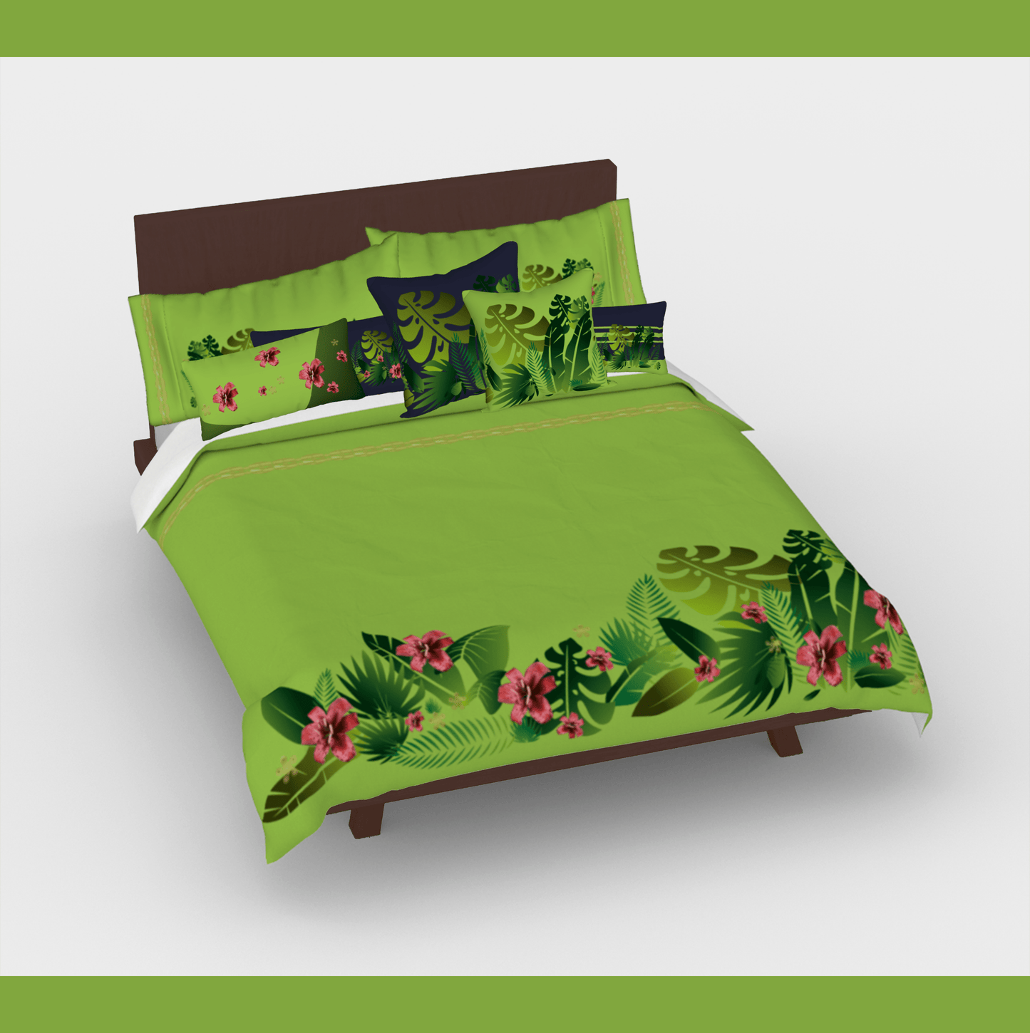 the-wheaten-store-tropical-pillow-case-lime-green-bed-pillow-sleeve