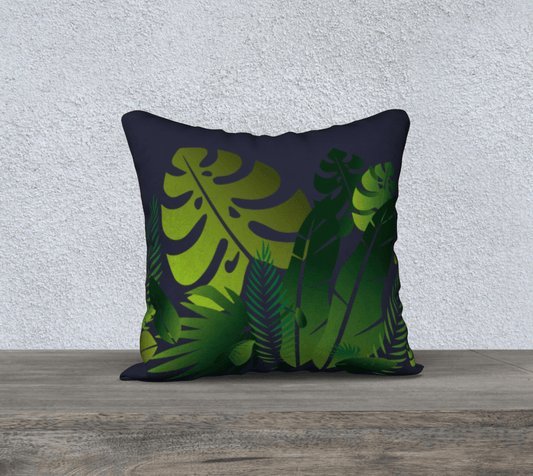 the-wheaten-store-tropical-square-accent-cushion-cover-marine-blue-and-green-18-x-18-pillow-case-cotton-linen-canvas