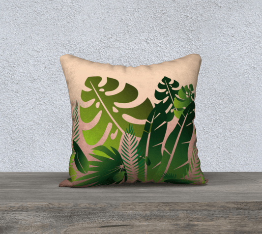Tropical Square Accent Cushion Cover - vieux rose 🇨🇦